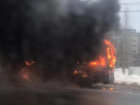 На Южном шоссе в Тольятти полностью сгорела маршрутка