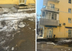 В Самаре снег и наледь с крыши упали на женщину с 4-летним ребёнком 