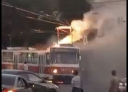 На площади Кирова в Самаре снова горел трамвай