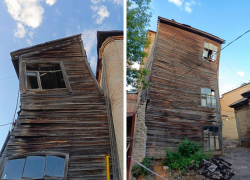 Пизанская башня Самары: в доме по улице Степана Разина вот-вот обрушится деревянный пристрой