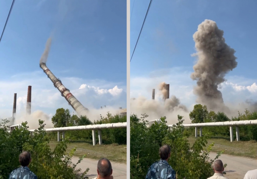«Эпично полегла!»: в Самарской области взрыв 120-метровой трубы, угрожавшей тысячам людей, попал на видео